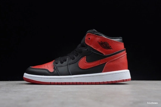 Rep Jordan Bred 001  Kid 555088 001  1 Kids OG Retro Black Air High Banned Red 555088 0401